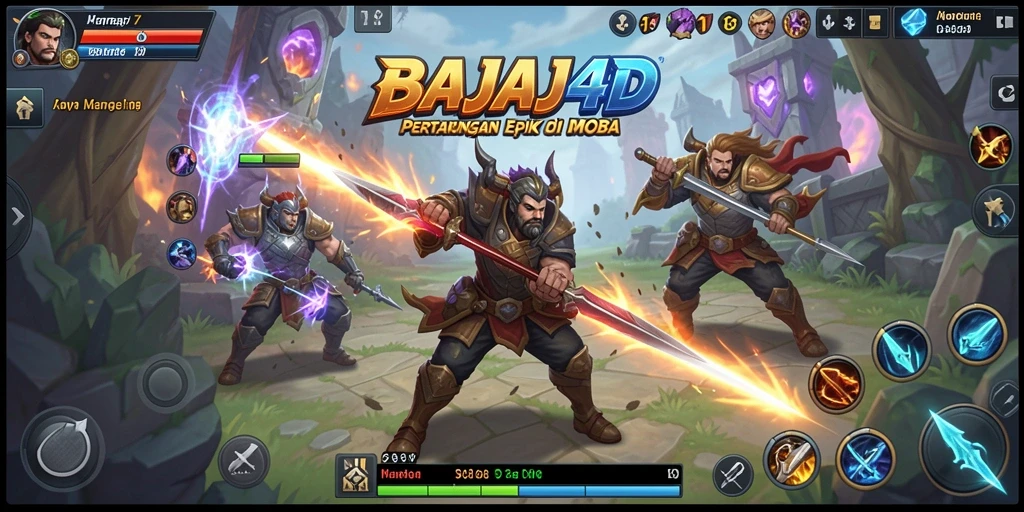 Tangkapan layar gameplay menampilkan pertarungan hebat di arena MOBA.