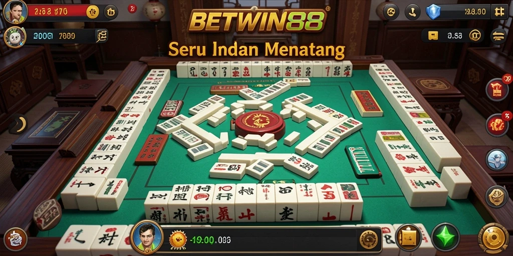 Screenshot permainan BETWIN88 menampilkan pemain yang sedang bersaing dalam Mahjong.