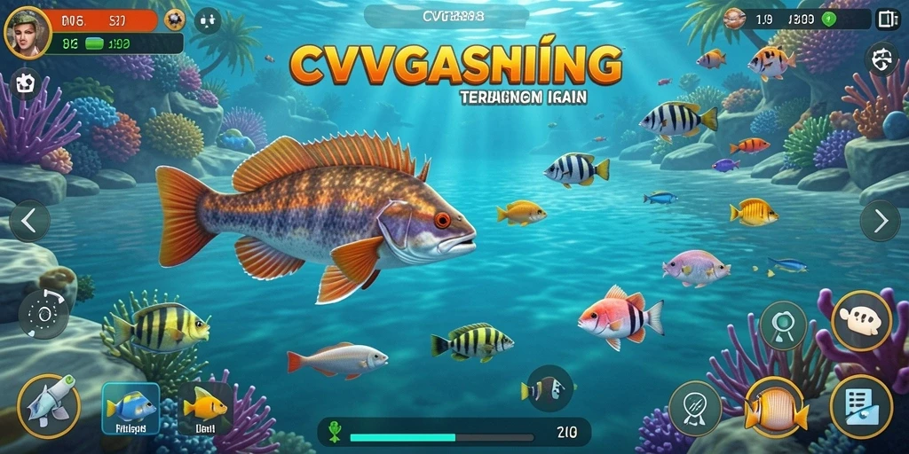 Tampilan gameplay memancing yang menarik dan interaktif di CVG8888.