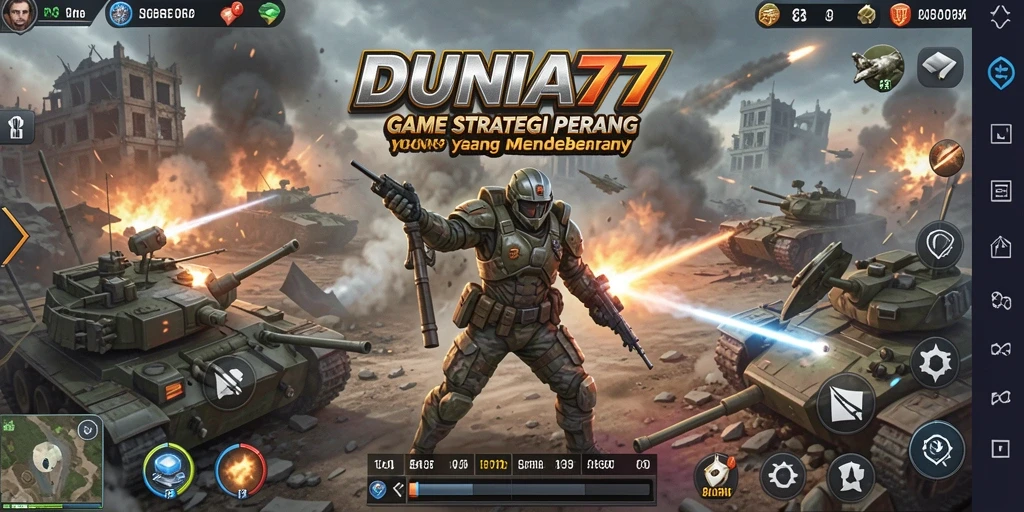 Gameplay SLG DUNIA77 dengan peta strategis yang menarik.