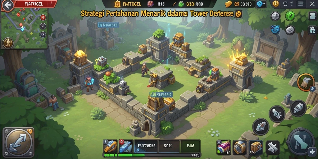 Gameplay seru dan strategis dalam FIATOGEL Tower Defense.