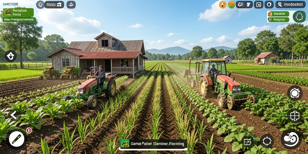 Tampilan gameplay GARCO200 dengan aktivitas bertani yang menyenangkan.