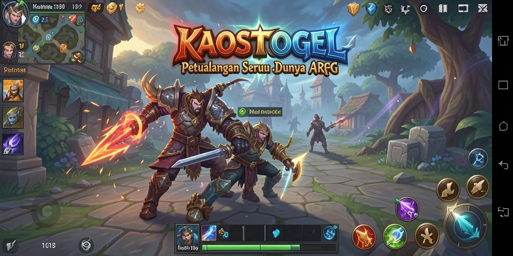 Tampilan gameplay KAOSTOGEL yang menakjubkan dengan aksi seru.