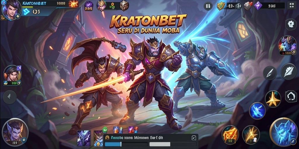 Tampilan gameplay MOBA KRATONBET yang menarik dan dinamis.