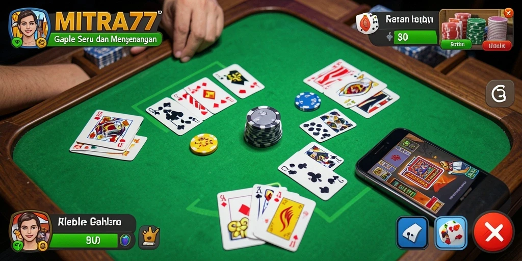 Tampilan screenshot gameplay Gaple yang seru dan interaktif.