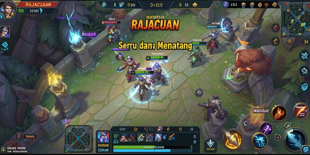Tangkapan layar menampilkan aksi intens gameplay MOBA.