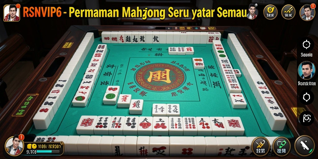 Screenshot gameplay RSNVIP6 yang menarik dengan ubin Mahjong berwarna.