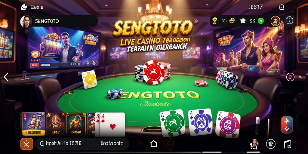 Screenshot gameplay SENGTOTO menunjukkan dealer langsung dan interaksi pemain yang mendebarkan.