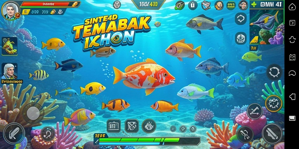 Tampilan gameplay SERU dari SINTE4D dalam Tembak Ikan.
