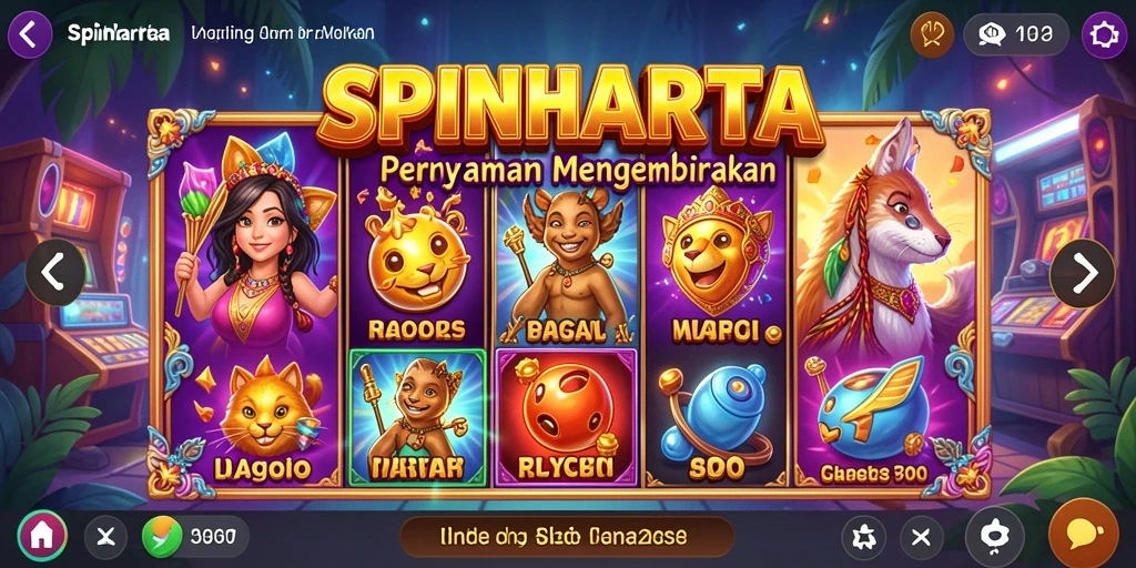 Tampilan menarik dari gameplay SPINHARTA di permainan Slot.