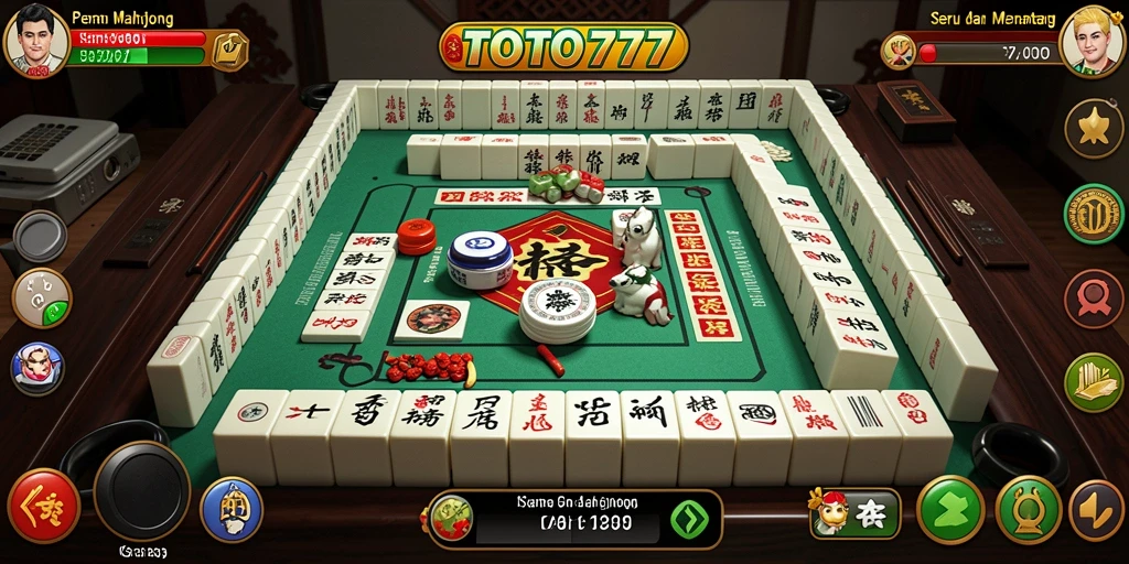 Screenshot utama TOTO777 menampilkan gameplay Mahjong yang menarik.